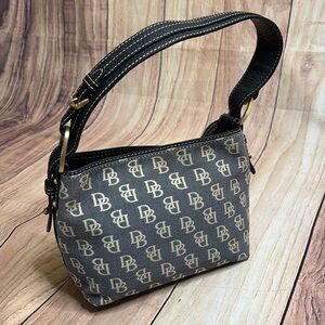 Dooney & Bourke Signature Logo Medium Sized Handbag Black Leather Trim